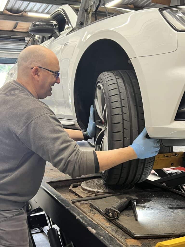 MOT test being carried out by John Delany Motors